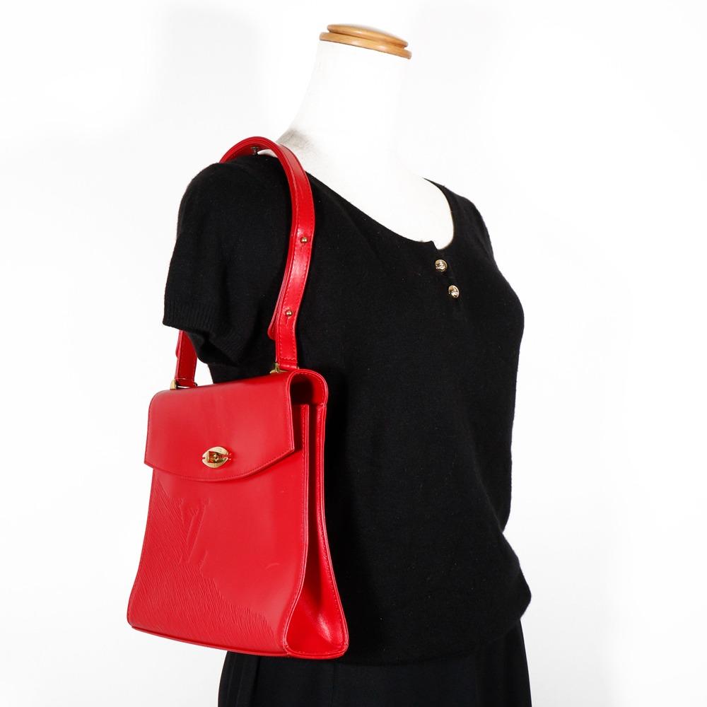 Louis Vuitton Spartan Shoulder Bag M63947 Opera Line Red Calfskin/Epi Leather Women Used