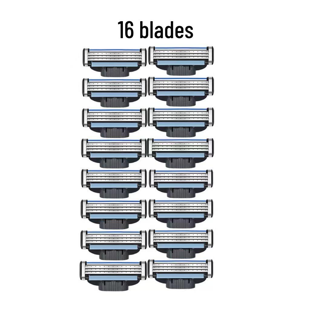 Triple Blade Manual Men's Shaver Head - Traditional 3-Layer Razor Head