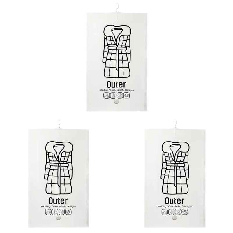 Hanging Vacuum Bags Space Saving Clothes Compression Storage Bag Reusable Empty Pump Bags Clothes Wardrobe Quilt Vacuum Pack