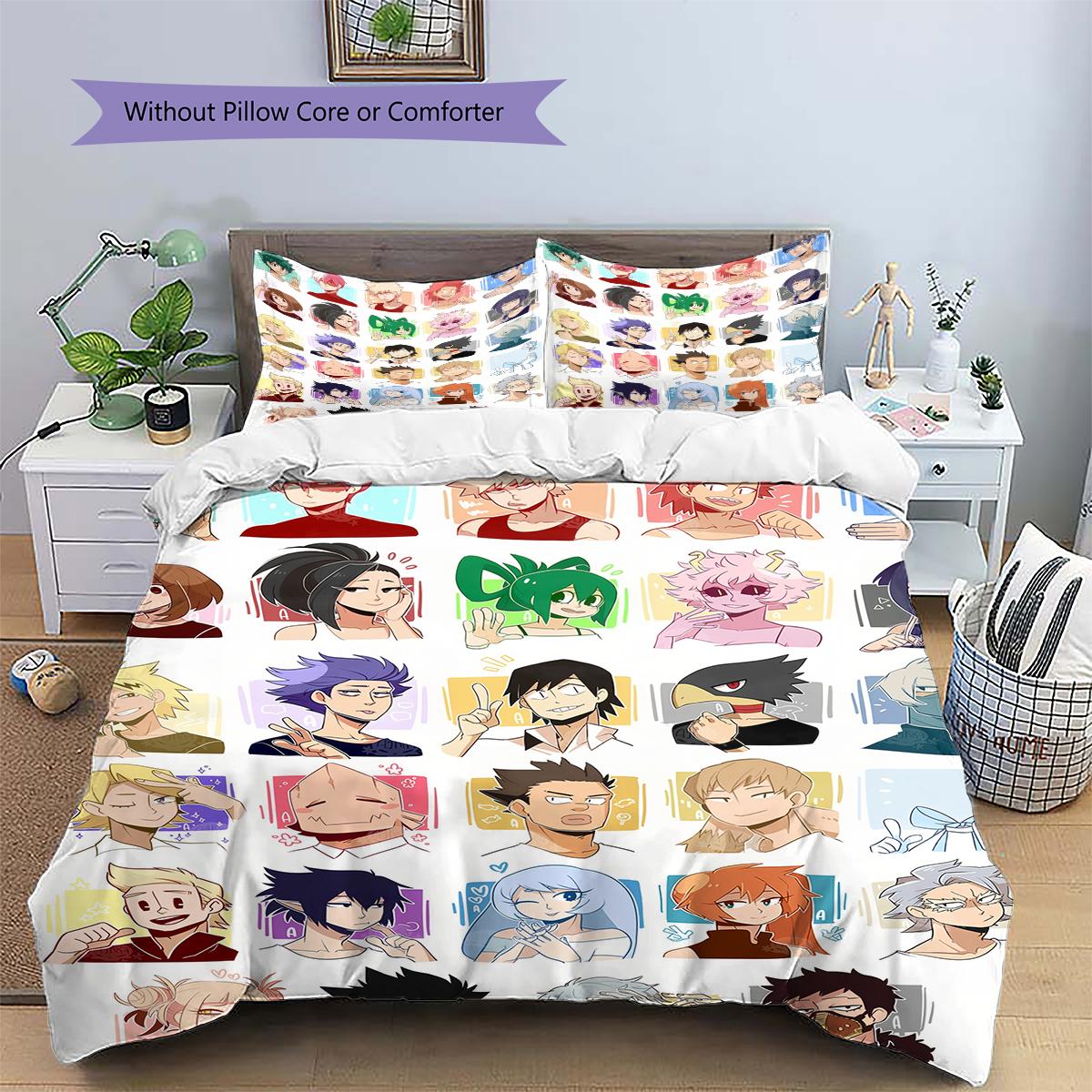 My Hero Academia Cute Duvet Cover & Pillowcases, MHA Fan Bedroom Bedding, Perfect Gift.chl 135x200cm
