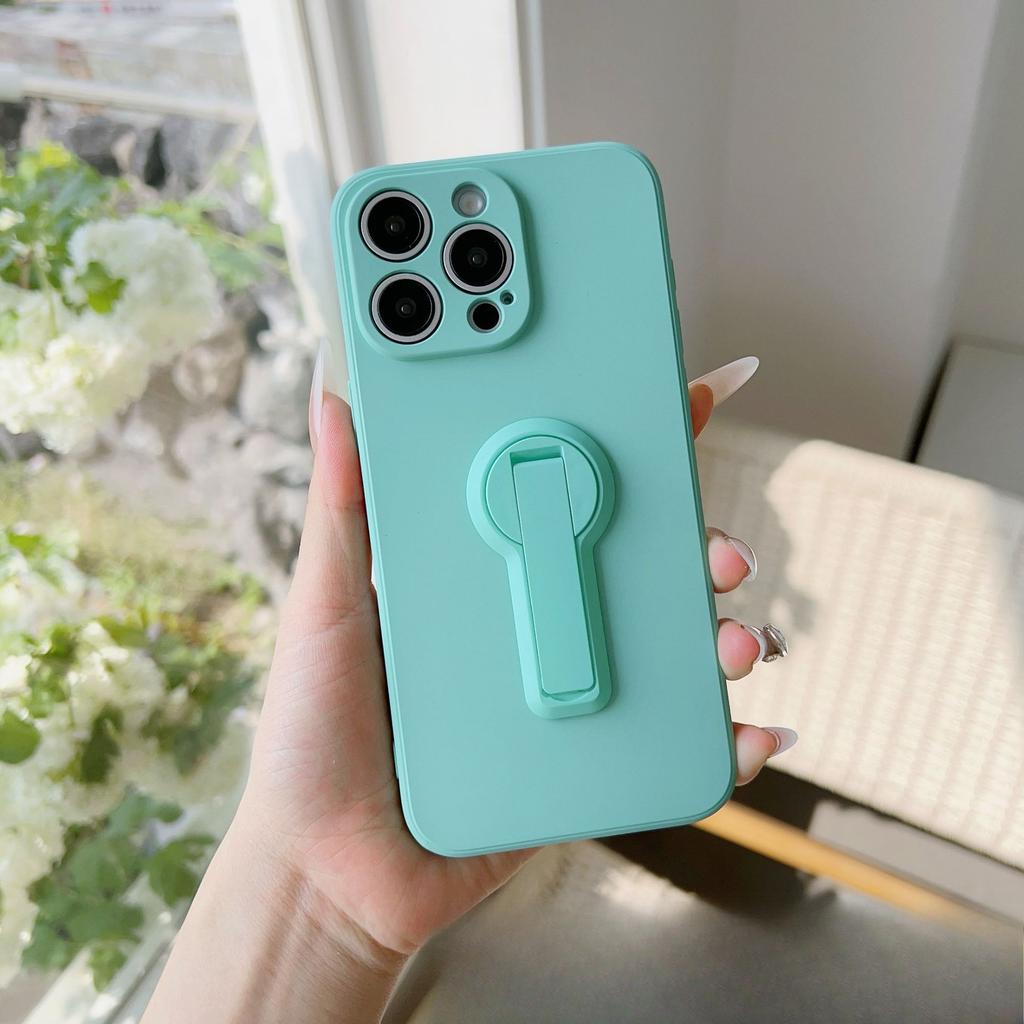 Applicable To IPhone 16 Straight Edge Liquid Mobile Phone Case Multi-function Rotating Bracket Apple 15PRO Anti-fall TPU