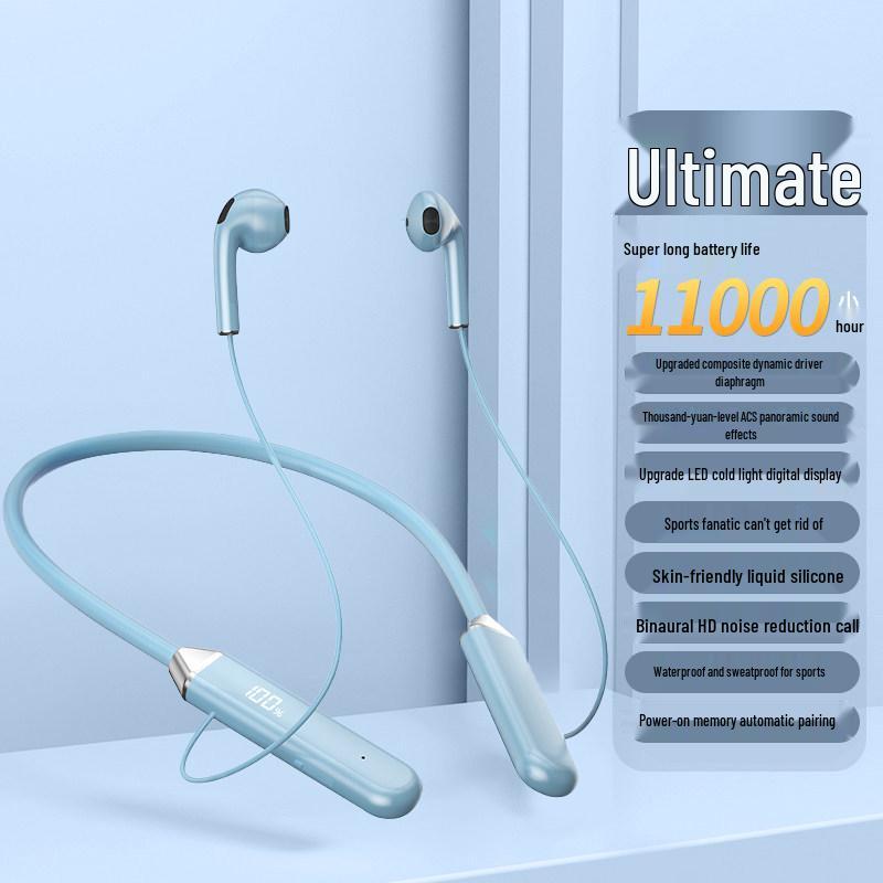 2026 Wireless Neckband Bluetooth Headphones - Comfortable for Long Wear, Unisex, Ideal for Sports, with Large Battery Life