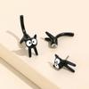 Cartoon-Katzen-Dekor-Ohrringe, 3D-zweiseitige schwarze Katzen-Ohrstecker, niedliche Anime-Tierohrringe, personalisierte durchstochene Ohrstecker Schmuck Geschenk Ohrri