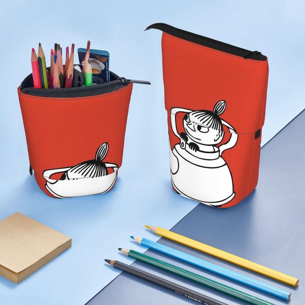 HTSW Standing Pencil Moomin Little My Simple and Multifunctional Stationery Pouch with Pencil Holder and Small Item Perfect for Students and Office