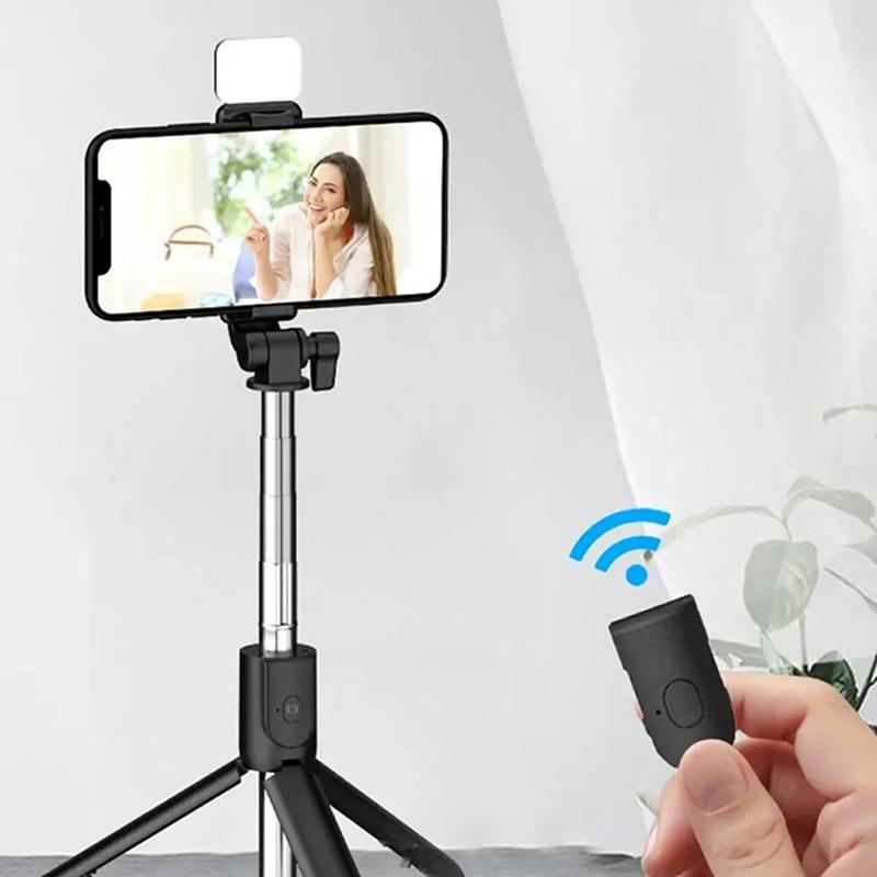 With Soft Beauty Cell Phone Selfie Stick Tripod Bluetooth Remote Wireless Selfi Stick Phone Holder Stand