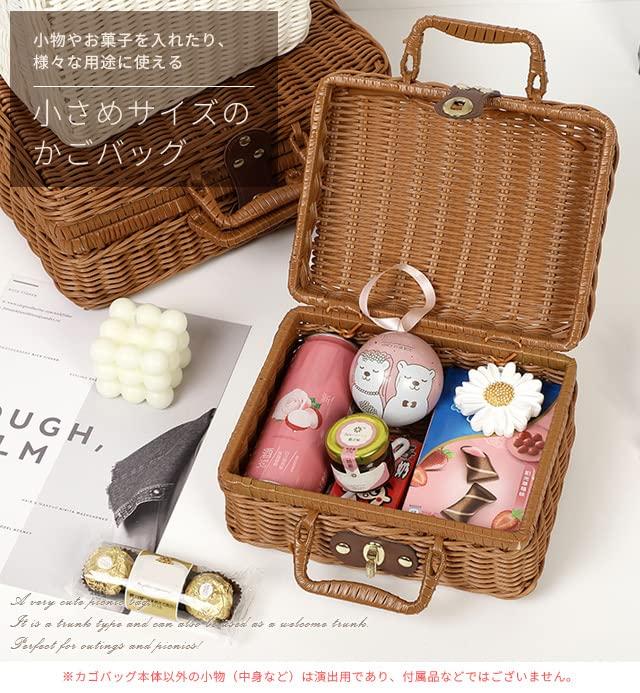 Suitcase Company Mini Trunk-Style Basket Bag, Brown
