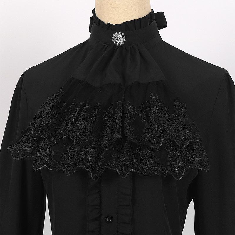 2023 Women's European & American Steampunk Victorian Pleated Shirt