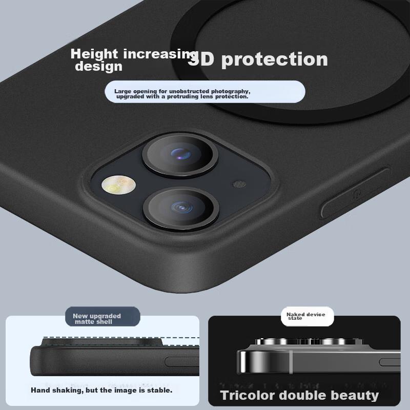 ESCASE IPhone 13 Case, Magnetic MagSafe Compatible Protective Cover, Ultra-Thin Shockproof Case, Detachable Design, Black HTC-14