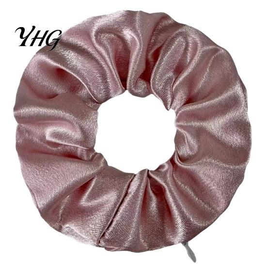 Convenient Hair Scrunchies for Gym Pocket Ties with Hidden Zipper Women, Elastic Tie Storage Headphones Small Items Keys And Coins, Satin Accessories