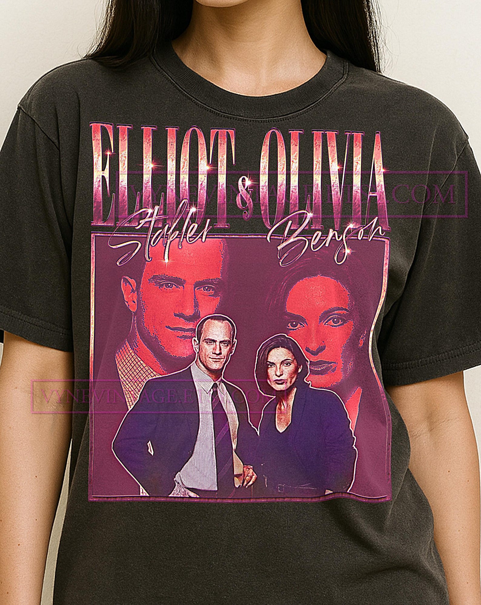OLIVIA BENSON Elliot T-Shirt, Vintage Tv Couple Detective Performer Tee, 90s Retro Throwback, Olivia Benson & Elliot Stabler Sweater L
