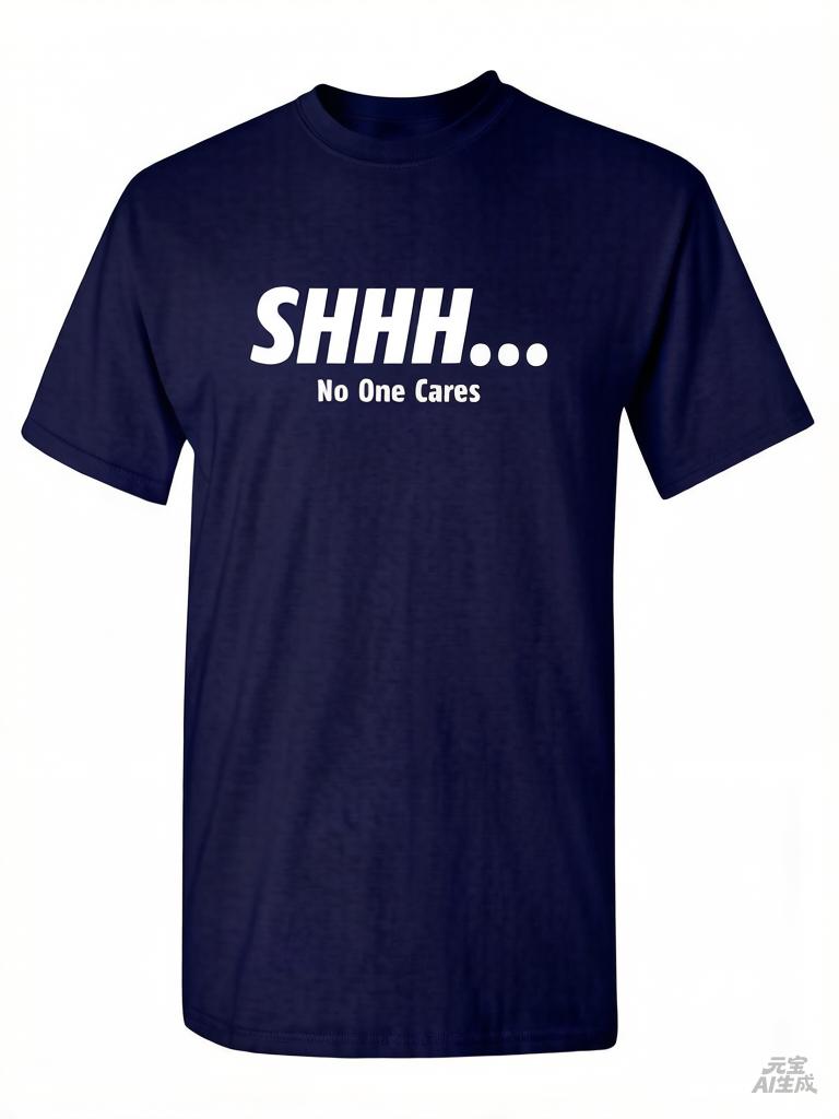 2026 Shhh No One Cares Sarcastic Funny Novelty T Shirt High Quality O Neck Short Sleeves Top Clothing