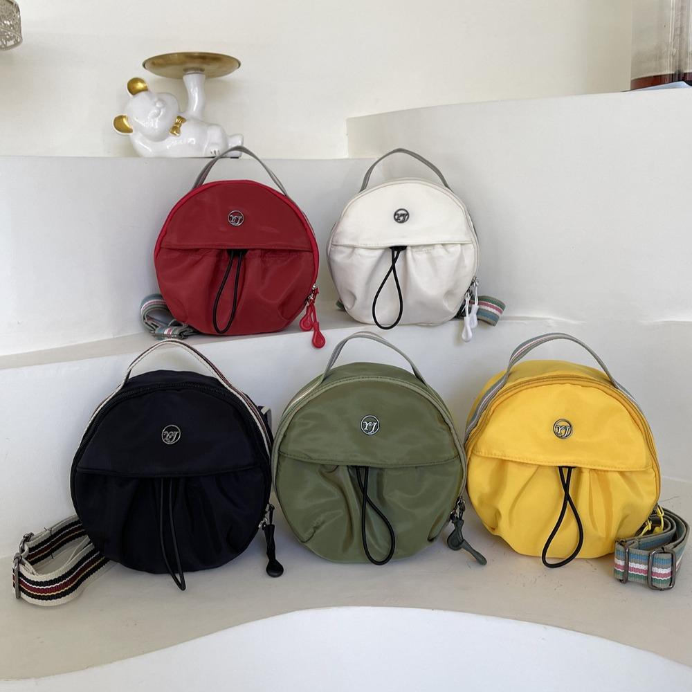 Large Capacity Small Round Backpack Nylon Round Crossbody Bag  Daily Matching
