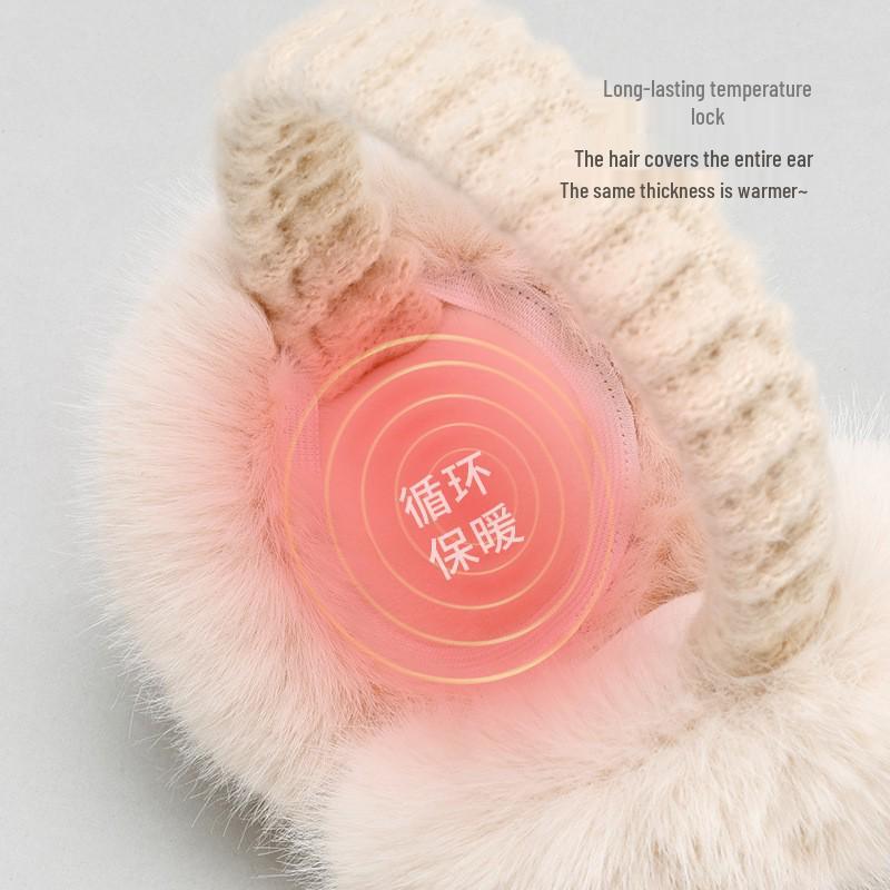 Women's Foldable Cute Plush Winter Ear Muffs - Warm, Windproof Ear Covers & Protection