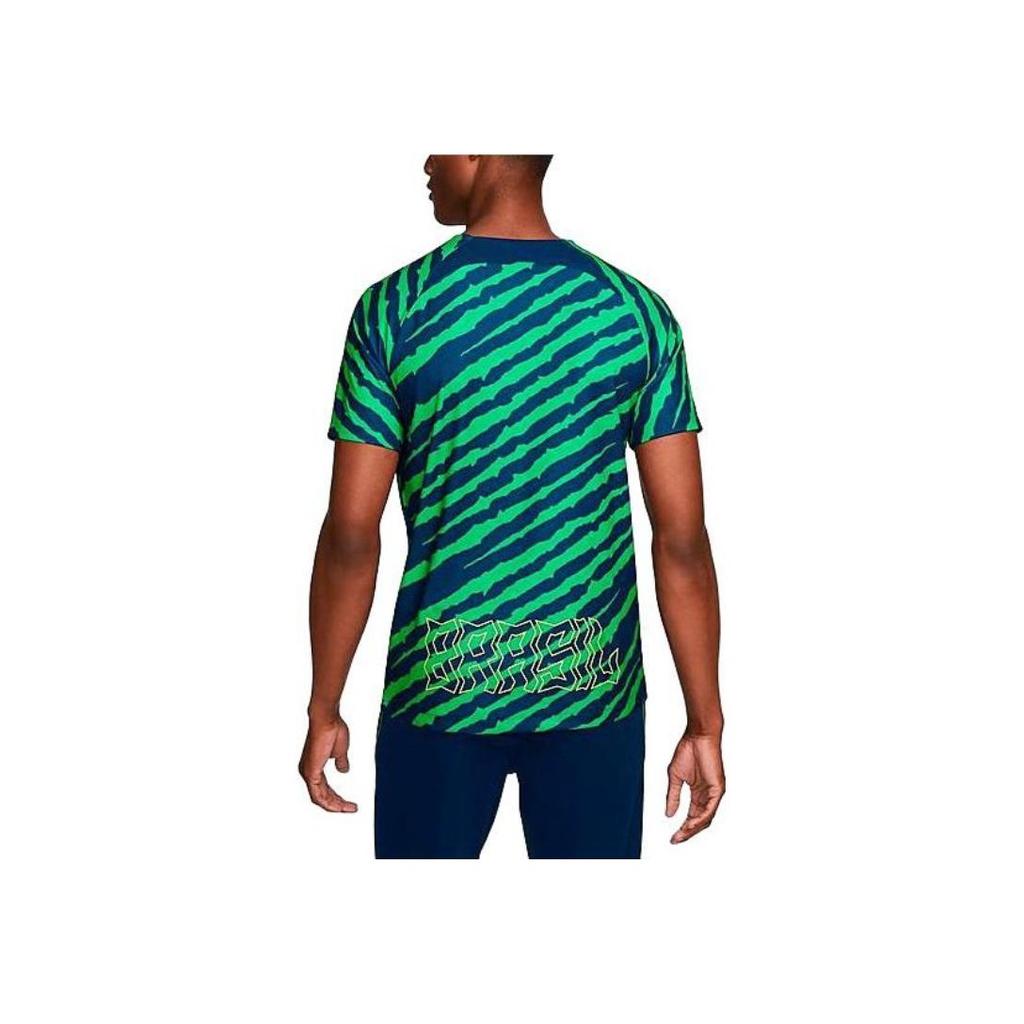 Nike Letter Logo Print Round Neck T-Shirt Men Tops Green DM9544-490