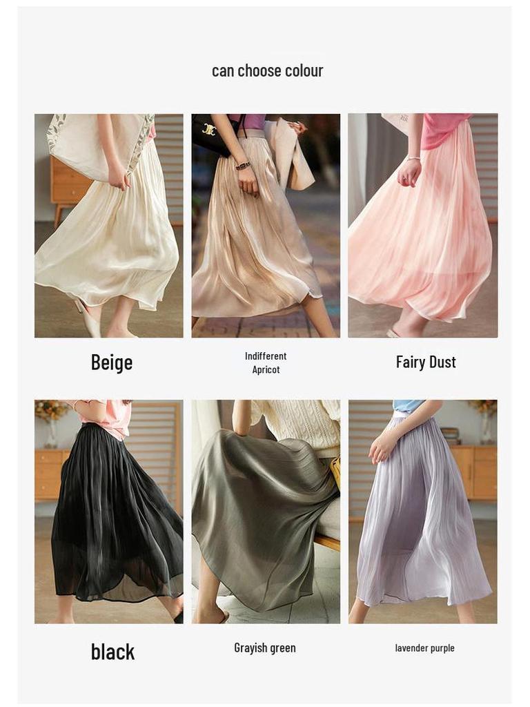 New Women's Iridescent Double Layer Pleated Puff Skirt - Korean Style Fairy Mesh Skirt