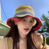 Summer Hats For Women Sun Hat Rainbow Color Straw Bucket Hat Sunscreen Outdoor Travel Beach Casual Bohemia Style 2025 New Sunhat