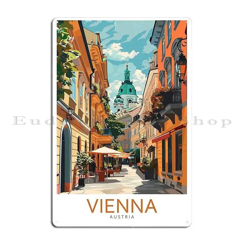 Vienna Austria Travel Art Metal Signs Garage Club Mural Garage Decoration Designing Tin Sign Poster