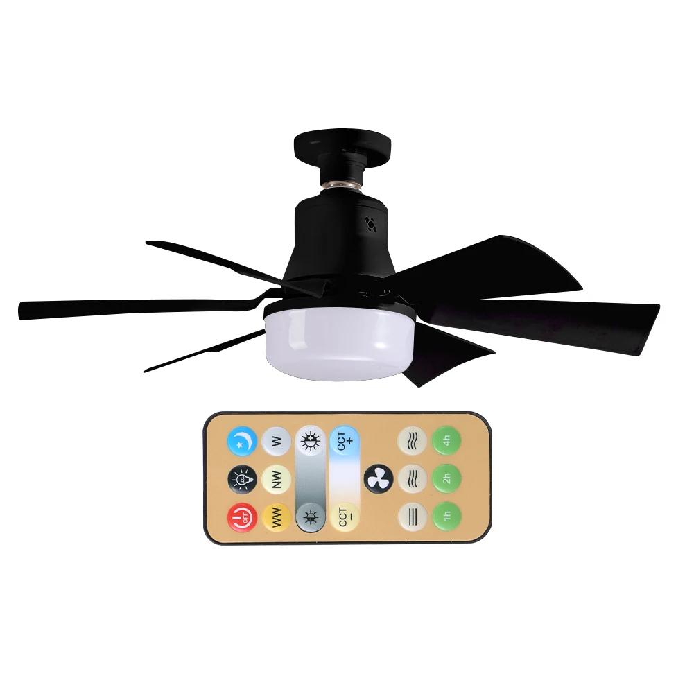 

Ceiling Fan Light with Remote Socket Ceiling Fan 3 Gear Wind Speed Light Bulb Fan Dimmable 6 Blades for Home Office