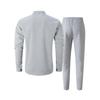 Men's European Autumn Waffle Knit Stand Collar Cardigan & Long Pants Set