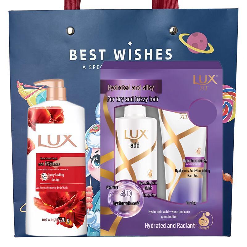 LUX Dreamy Rose Shower Gel & Hydrating Hair Care Family Pack