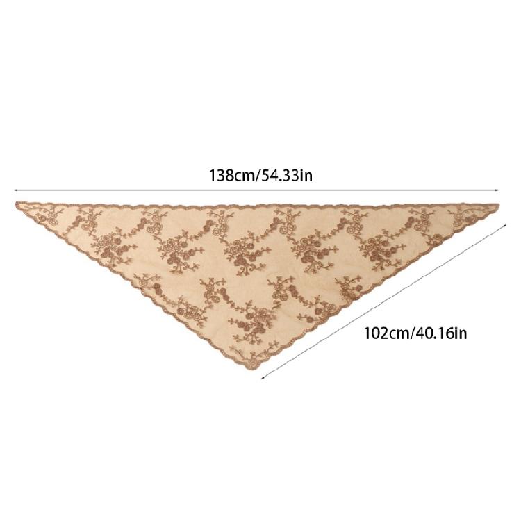 Comfortable Lace Trimmed Kerchief  Stylish Polyester Bandana For Women Daily Use
