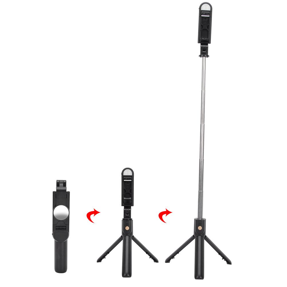 K10-S Black Bluetooth Remote Fill Light Tripod Selfie Stick Horizontal Vertical Live Support