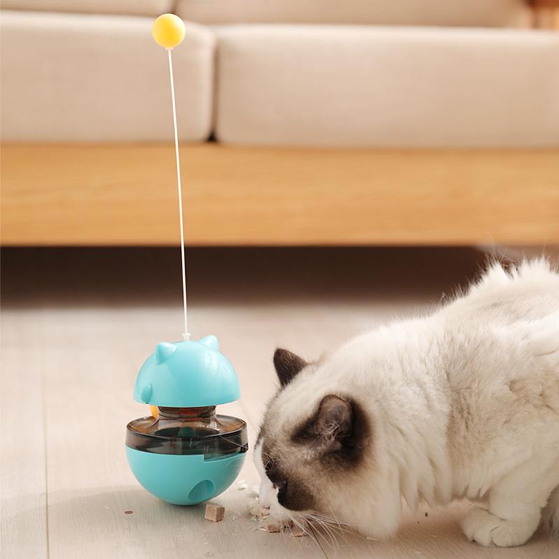 Interesting Tumbler Mint Ball Feeders Puzzle Play Cat Tracks Spinning Toy Game Cat Funny Cat Stick