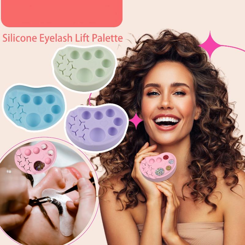 Silicone Eyelash Lift Palette Multi-Function Polish Gel Mixing Makeup Tool Eyelash Extension Reusable Silicone Lash Palette