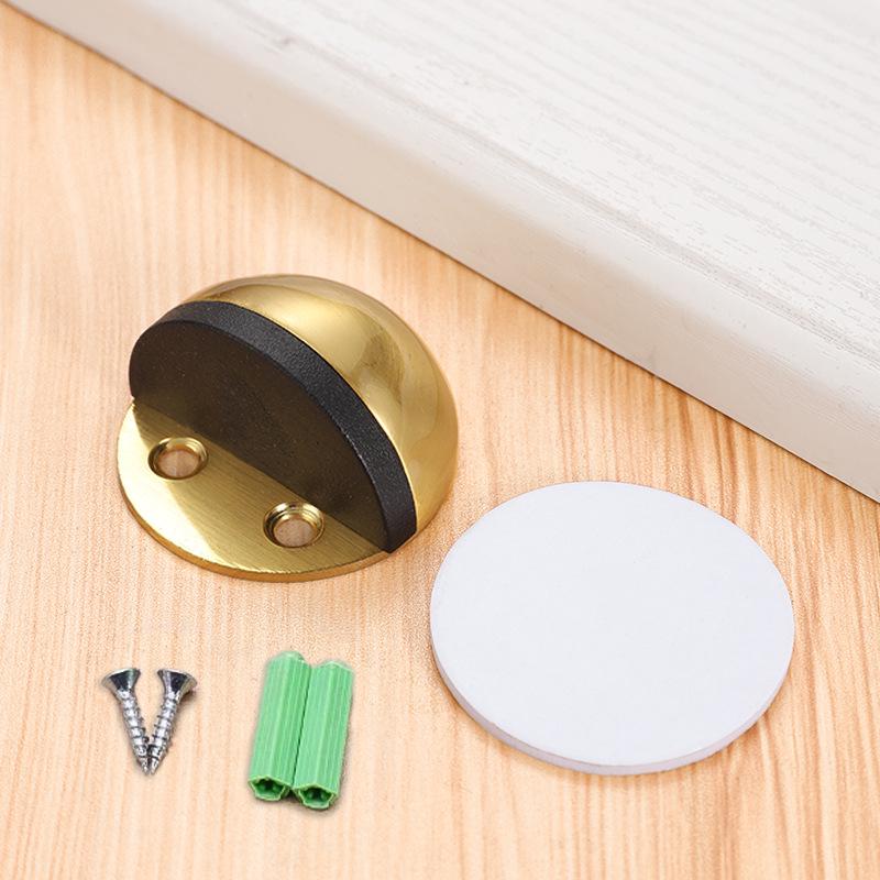 Genuine Stainless Steel Magnetic Door Stopper with Rubber Semi-Circular Anti-Collision Design