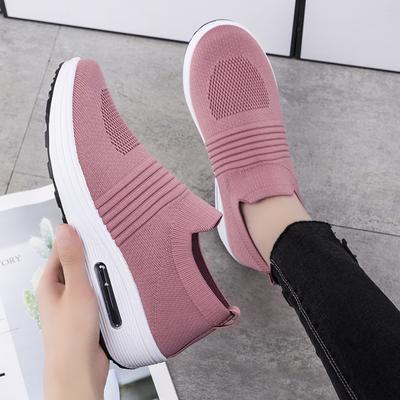 Wiosenne nowe buty Shake damskie elastyczne skarpetki latające tkane buty buty z poduszką powietrzną wsuwane leniwe buty na co dzień damskie
