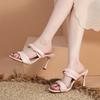 Fashion Shoes for Women Summer New Breathable Square Head Sexy High Heel Sandals Outdoor Open Toe High Quality Fashion Slippers