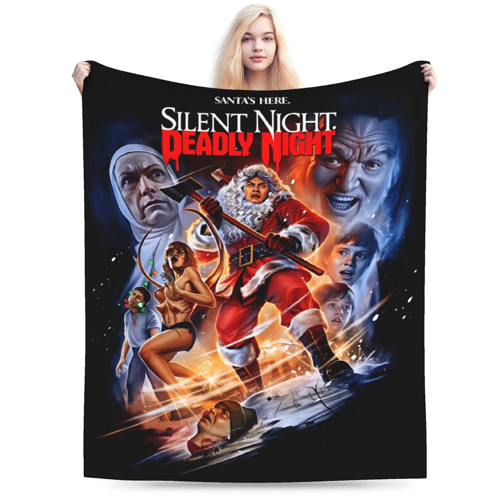 Silent Night Deadly Night 2025 Plush Blanket Kids Adult  Flannel Throw Blanket For Living Room Soft Warm Quality Bedspread
