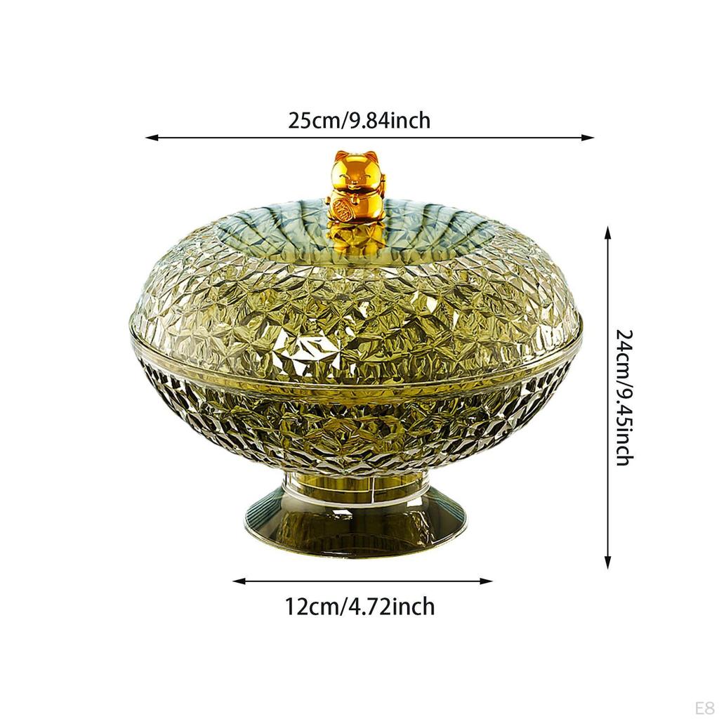 Countertop Fruit Bowl with Lid Basket Removable Holder, Plate for Party Wedding