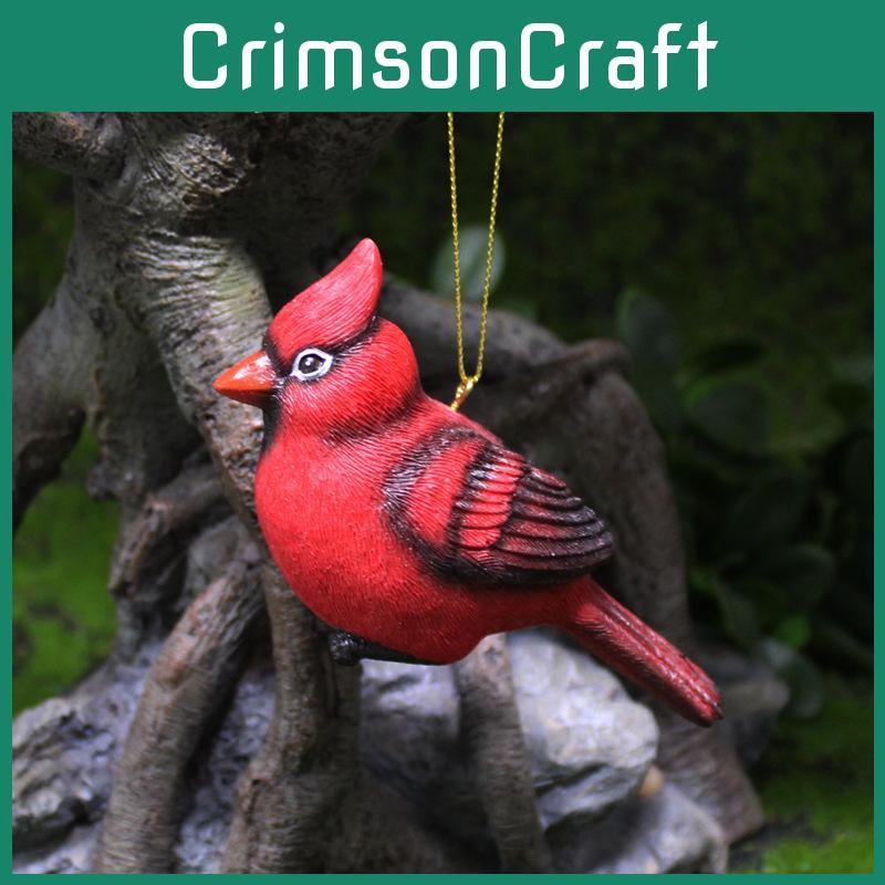 Bird Resin Red Handicraft Decoration Suitable For Wedding And Christmas Gift