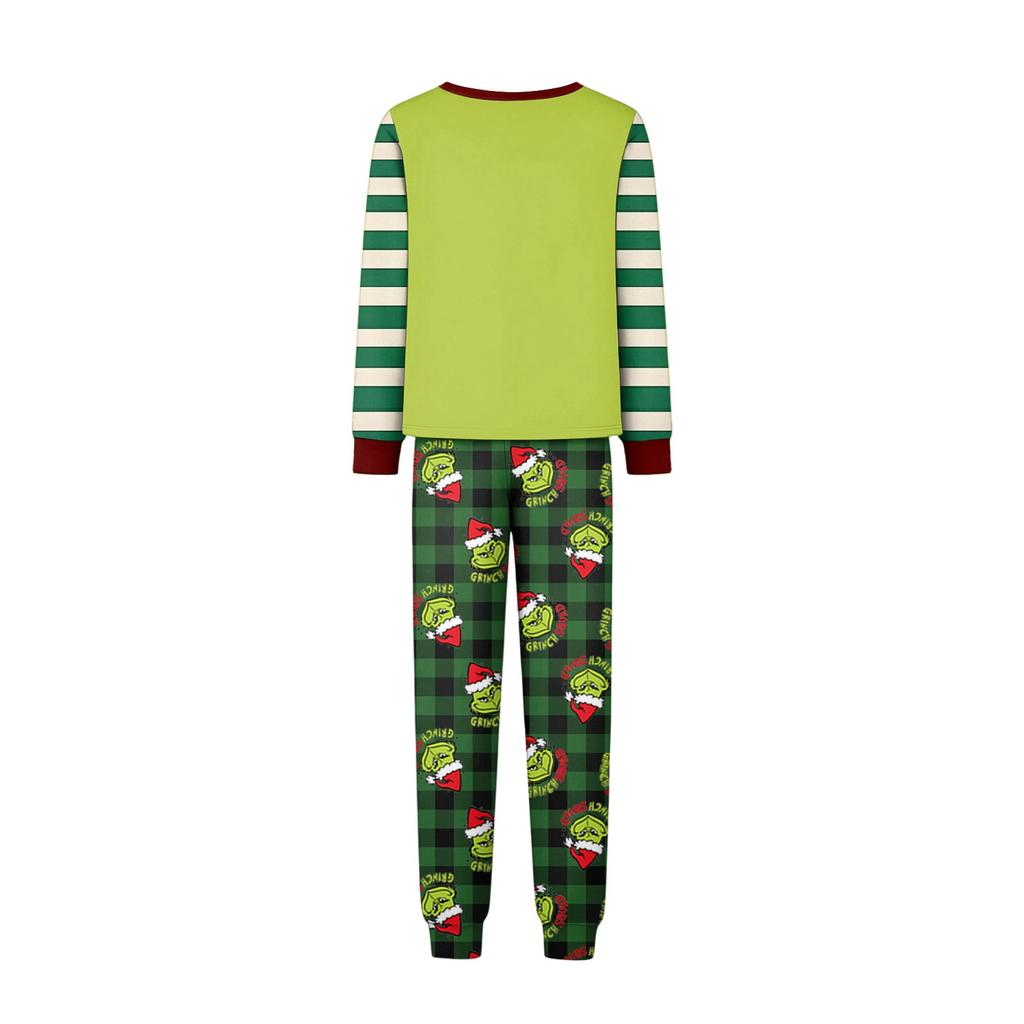 Family Matching Christmas Print Pajama Set with Long Sleeve Top and Pants
