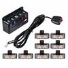 8X 2LED Car Front Grille Strobe Light Bar Warning Hazard Emergency Amber 2LED
