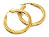 Gold Earrings 585 Wide Decorated Hoops 2.92g Fashionable Design Classic 14k