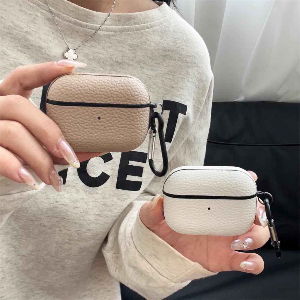 New Litchi Skin Leather Protect Case For AirPods 2 3 4 Pro2 Pro3 Wireless Earphone Cover