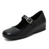 Soft-soled small man inner height increase ballet shoes square head retro style shallow mouth Mary Jane single shoes women