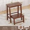 Multi-Functional Folding Indoor Wooden 2-in-1 Step Stool and Ladder - Three-Step Small Climbing Chair