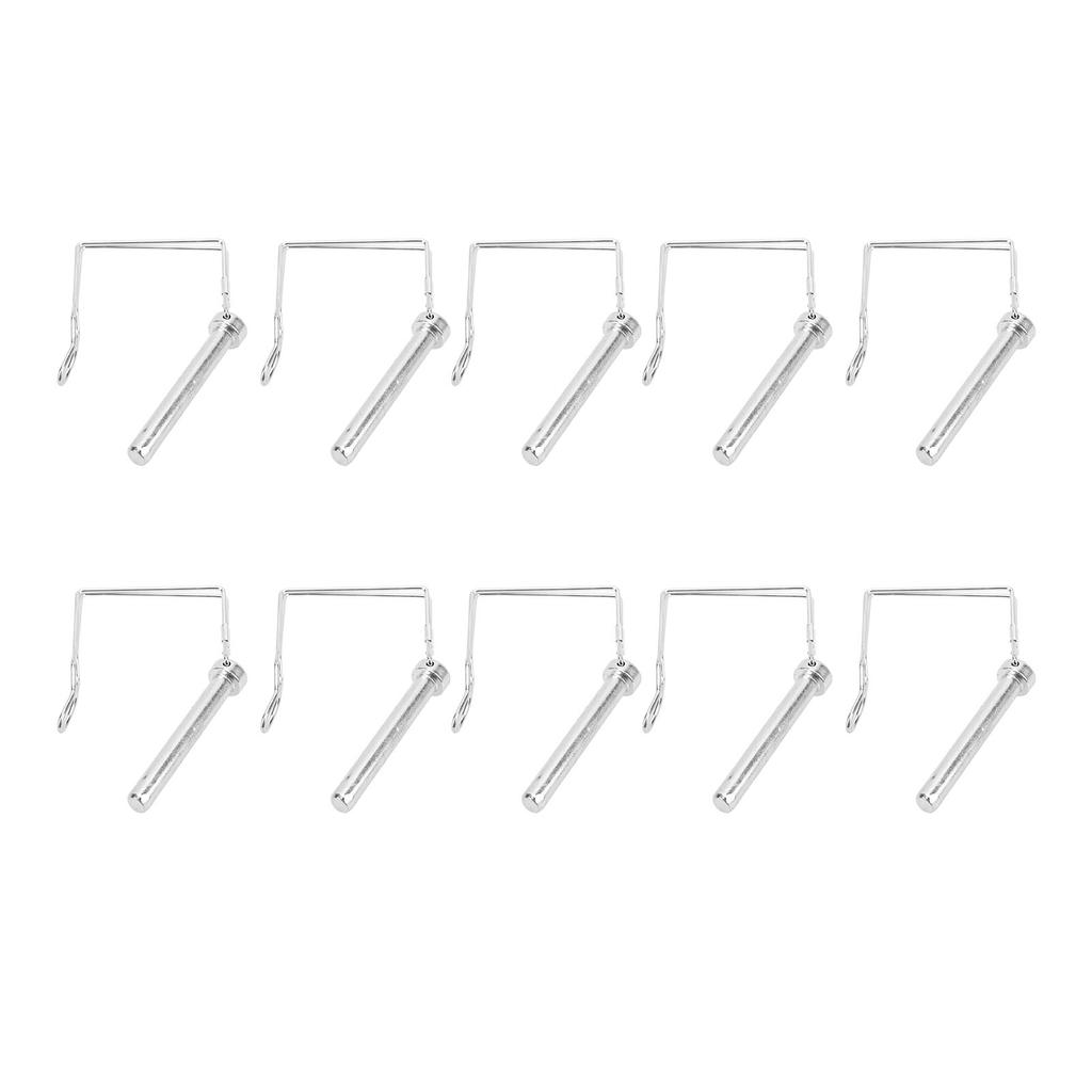 10PCS 70mm Trailer Coupler Pin Silver Galvanized Iron Quick Latching Square Safety Heavy Duty Locking Pin For Mowers