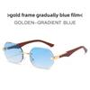 Uv400 Unisex Geometric Metal Frame Sunglasses With Green Lenses For Travel And Fashion