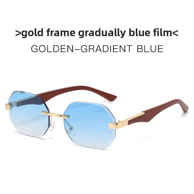 Uv400 Unisex Geometric Metal Frame Sunglasses With Green Lenses For Travel And Fashion