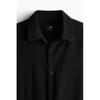 H M Regular Fit Crinkle sHirt Black