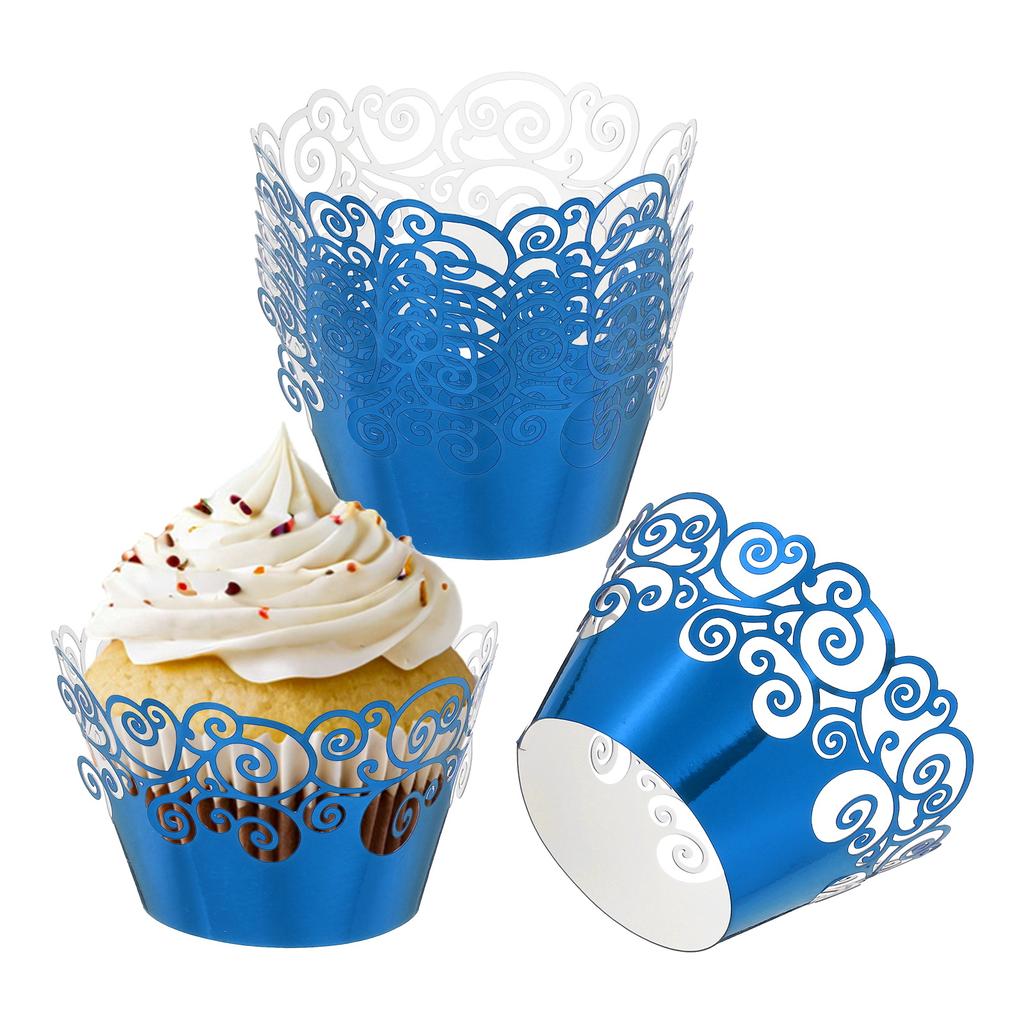 50 Pack Cupcake Wrappers Paper, Baking Cups Standard Cloud Decoration for Anniversary Birthday Weddings and Parties, Pink