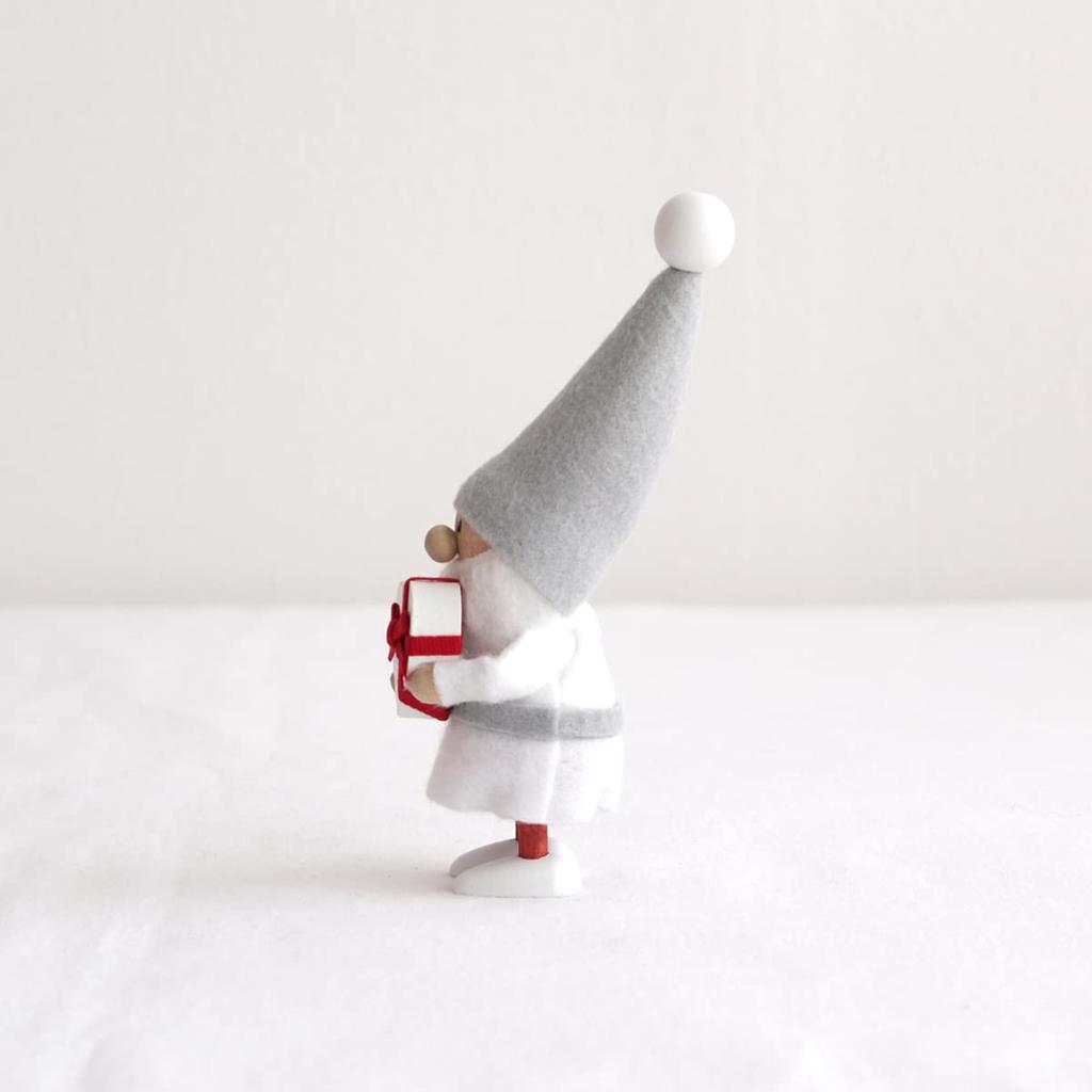 Nordica Nisse Christmas Wooden Doll Heartful Santa Silent Night White X Red