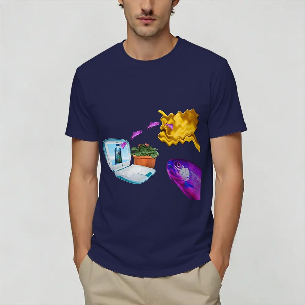 Frutiger Aero World Vaporwave Cotton T Shirt For Unisex Beach Y2K Funny T Shirts ONeck Harajuku Tees Oversize Custom DIY Tops