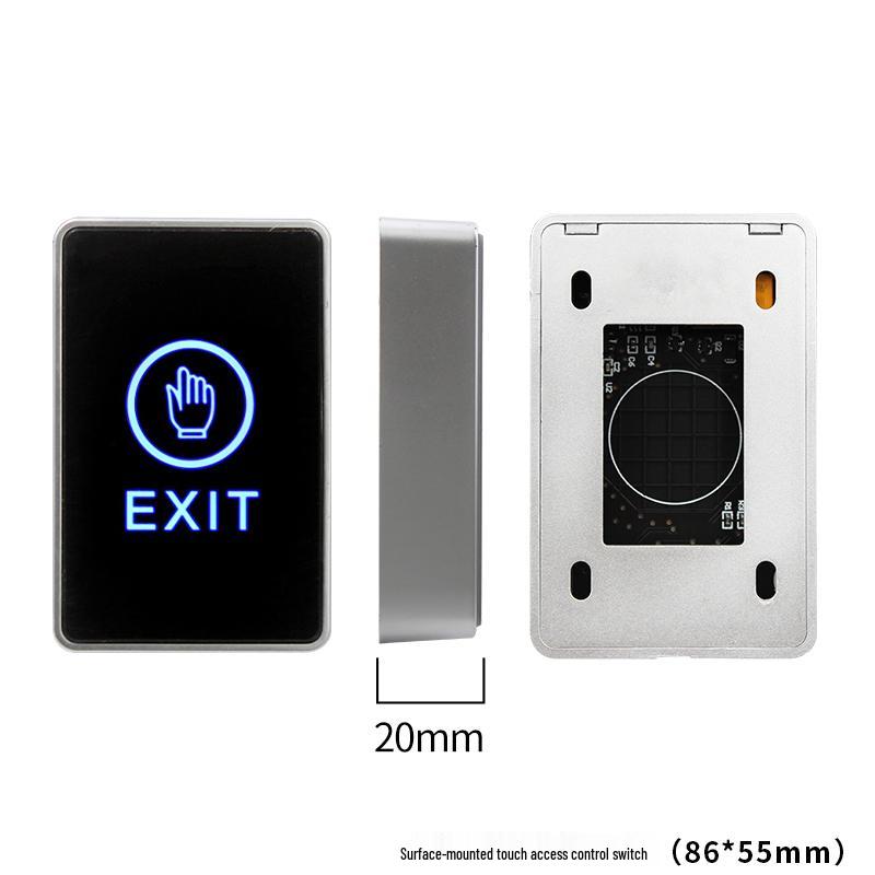 Touch Access Switch: Auto-Reset Narrow Door Open Button, 86-Type Surface Mount Panel