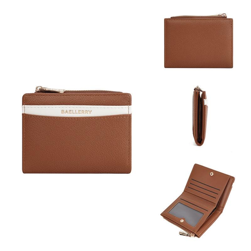 Baellerry Women Fashion Bi-fold Wallets Artificial Leather Hasp Zipper Coin Purse Card Holder