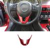 For Mazda 6 Atenza 2014-2015 Red Carbon Fiber Steering Wheel U Sheet Cover Trim